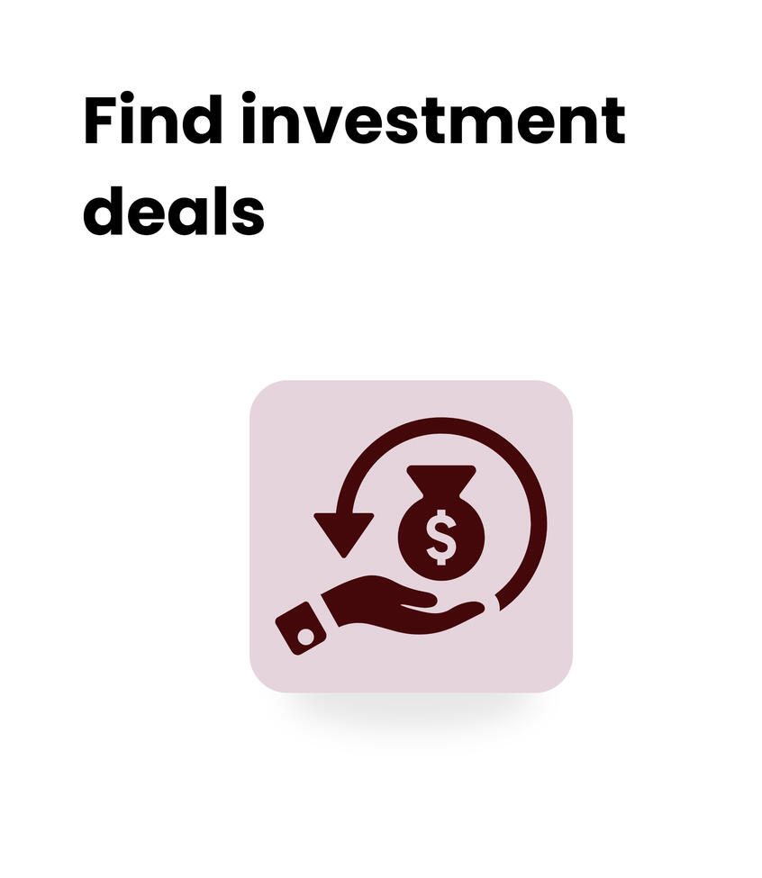 Find investment deals Find investment deals